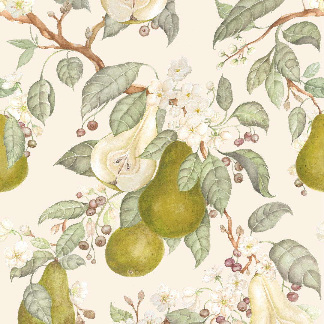 Pear Orchard Wallpaper Cream - image 3