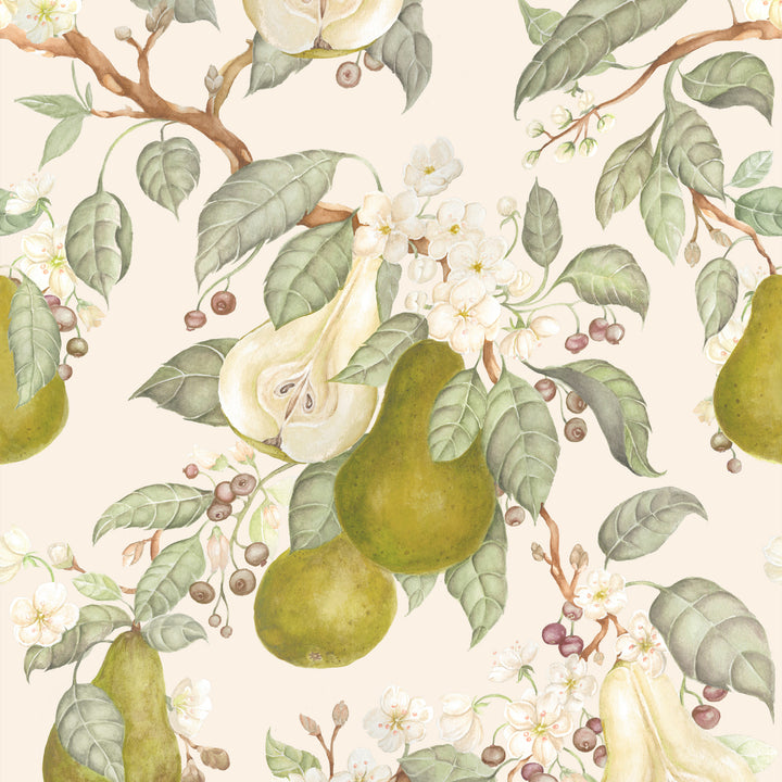 Pear Orchard Wallpaper Cream - image 3