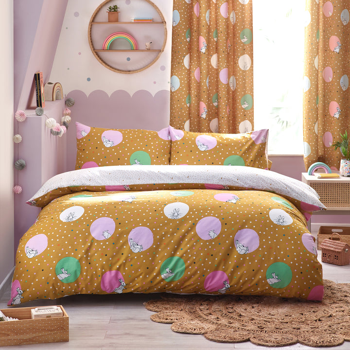 Peter Rabbit Dotty Double Duvet Set Ochre - image 2