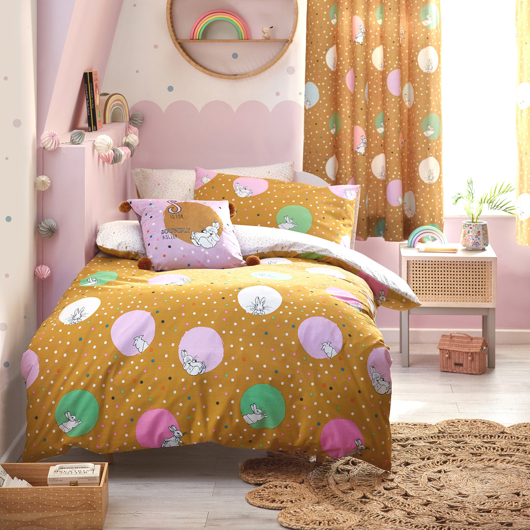 Peter Rabbit Dotty Double Duvet Set Ochre - image 3