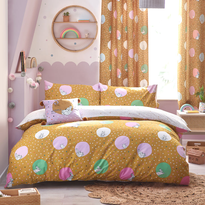 Peter Rabbit Dotty Double Duvet Set Ochre