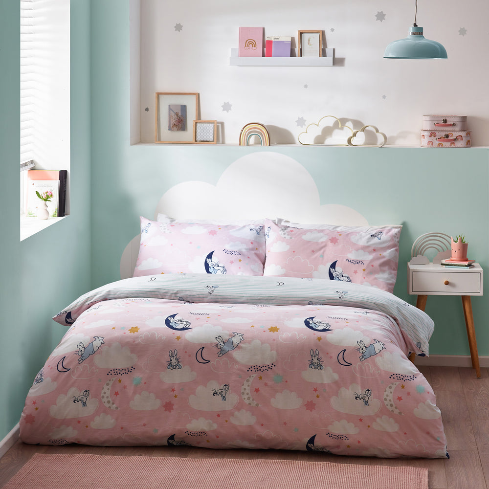 Peter Rabbit Sleepy Head Single Duvet Set Pink - image 2