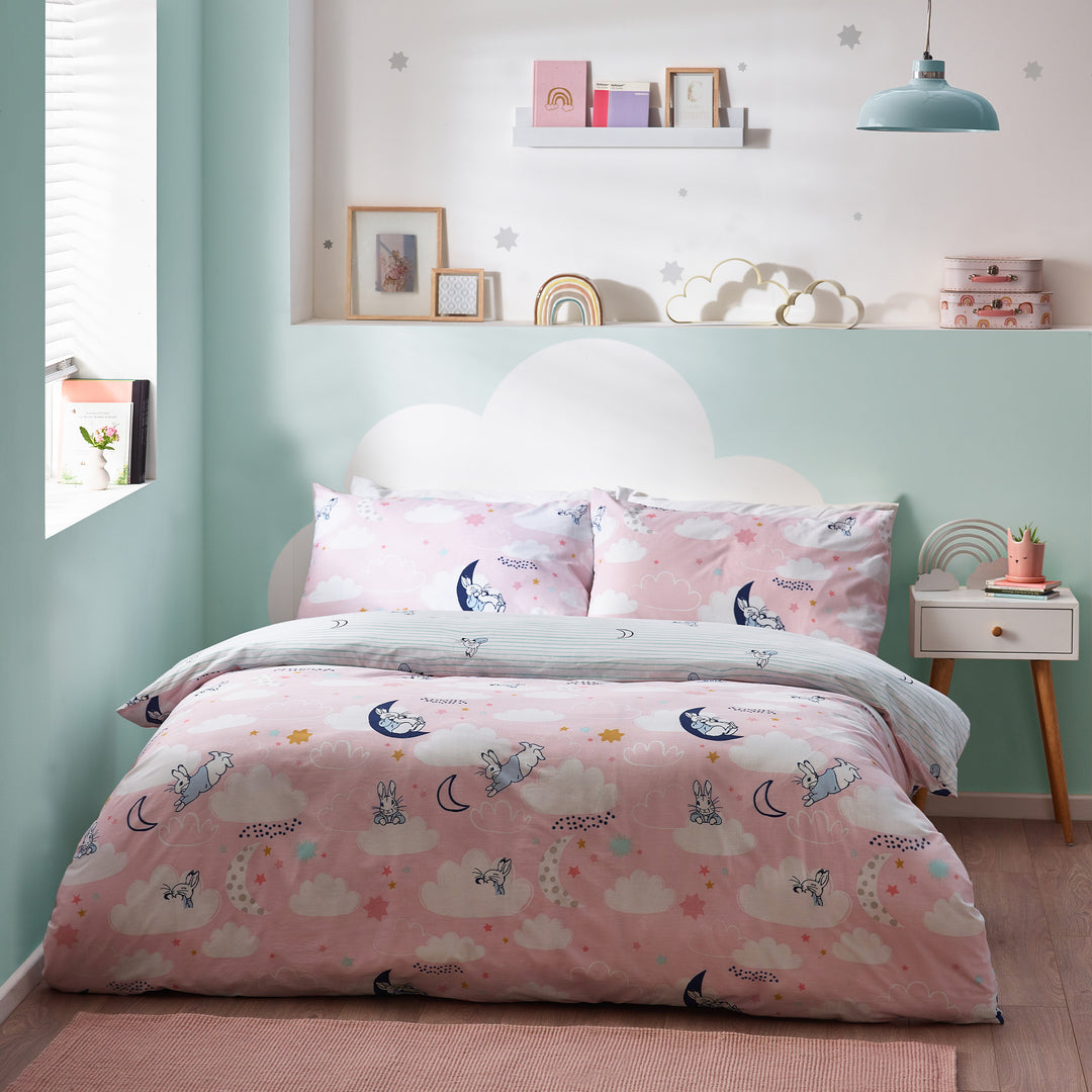 Peter Rabbit Sleepy Head Single Duvet Set Pink - image 2