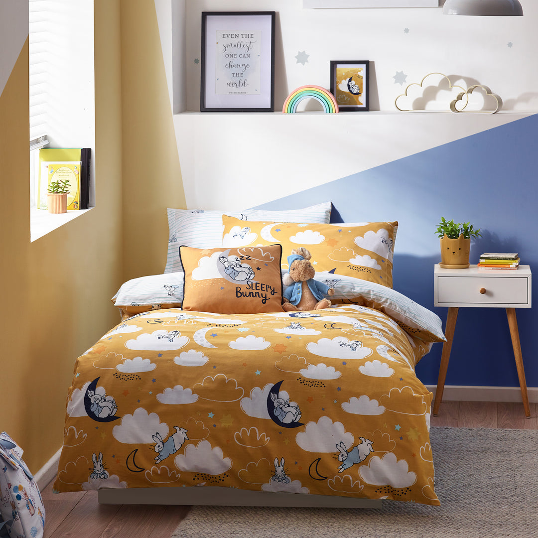 Peter Rabbit Sleepy Head Double Duvet Set Ochre
