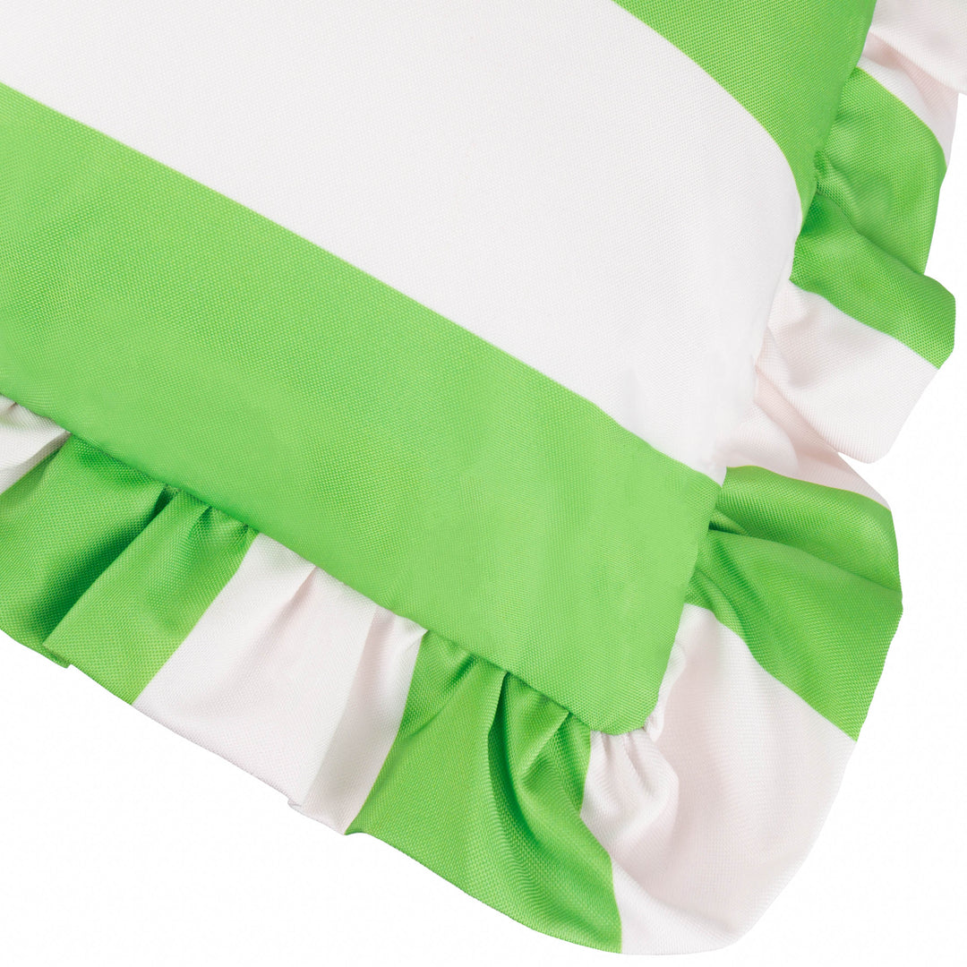 Palm Royale Stripe Ruffle 50x50 Outdoor Cushion Case Green - image 4