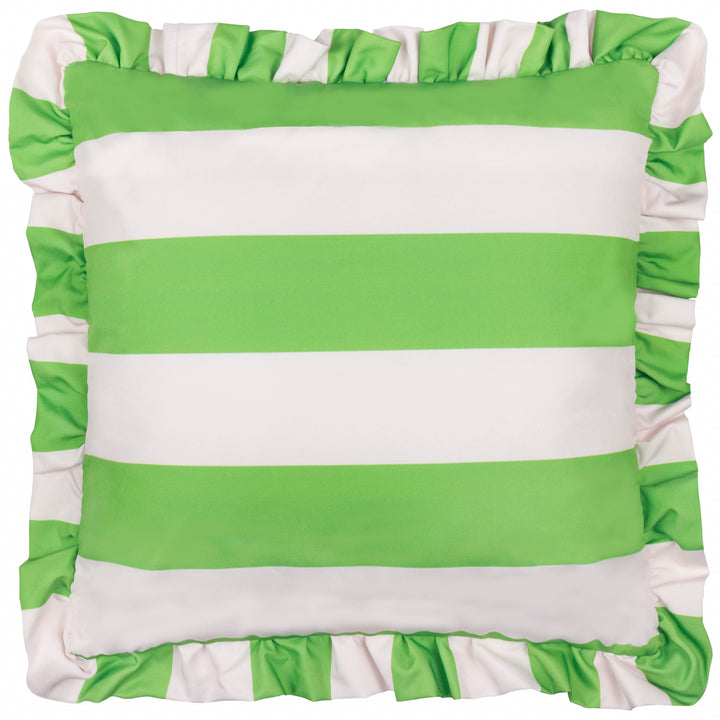 Palm Royale Stripe Ruffle 50x50 Outdoor Cushion Case Green - image 2