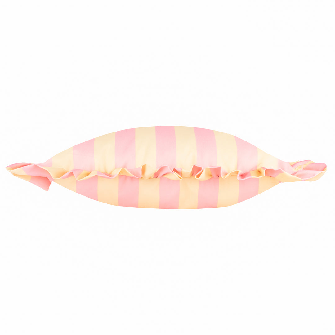 Palm Royale Stripe Ruffle 50x50 Outdoor Cushion Case Pink/Yellow - image 3