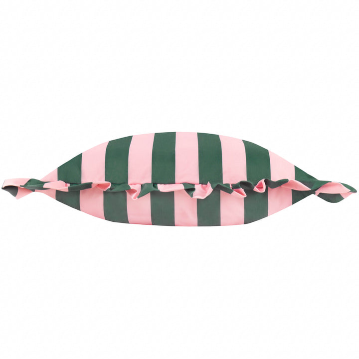 Palm Royale Stripe Ruffle 50x50 Outdoor Cushion Case Pink/Green - image 3