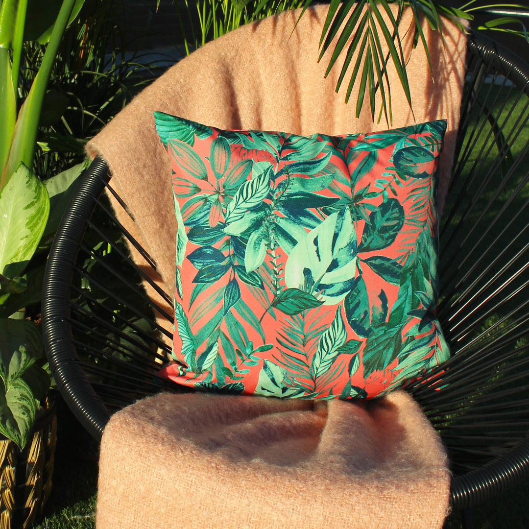Psychedelic Jungle 43x43 Outdoor Cushion Cover Coral - image 3