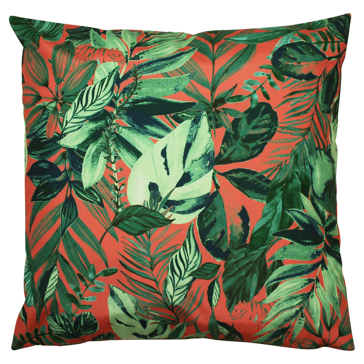 Psychedelic Jungle 43x43 Outdoor Cushion Cover Coral