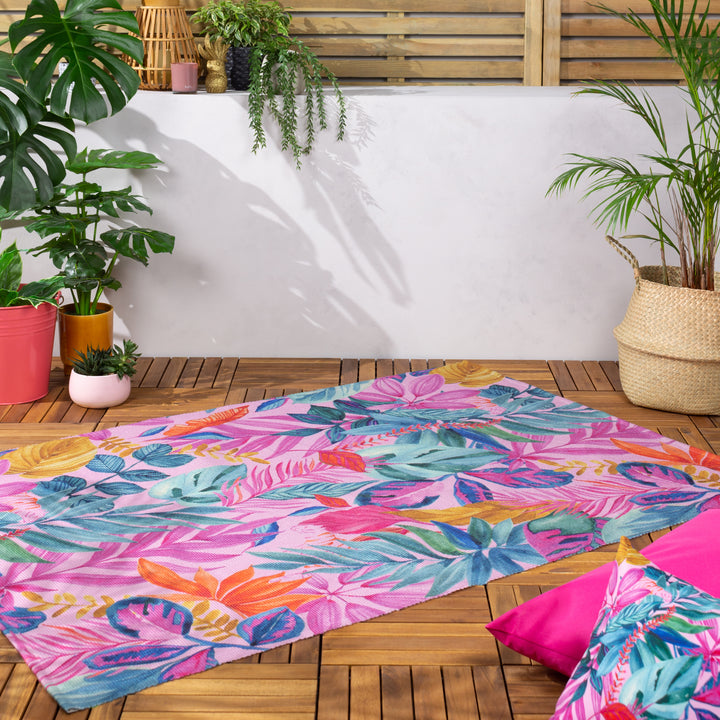 PSYCHEDELIC JUNGLE 120X170 OUTDOOR RUG PINK