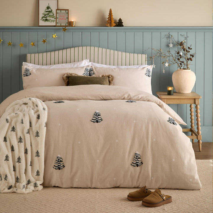 Pine Tree Tufted Super King Duvet Set Natural