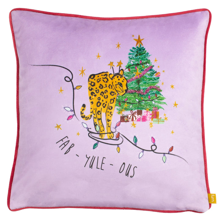 PURRFECT FABYULEOUS 43x43 CUSHION CASE PINK/LILAC