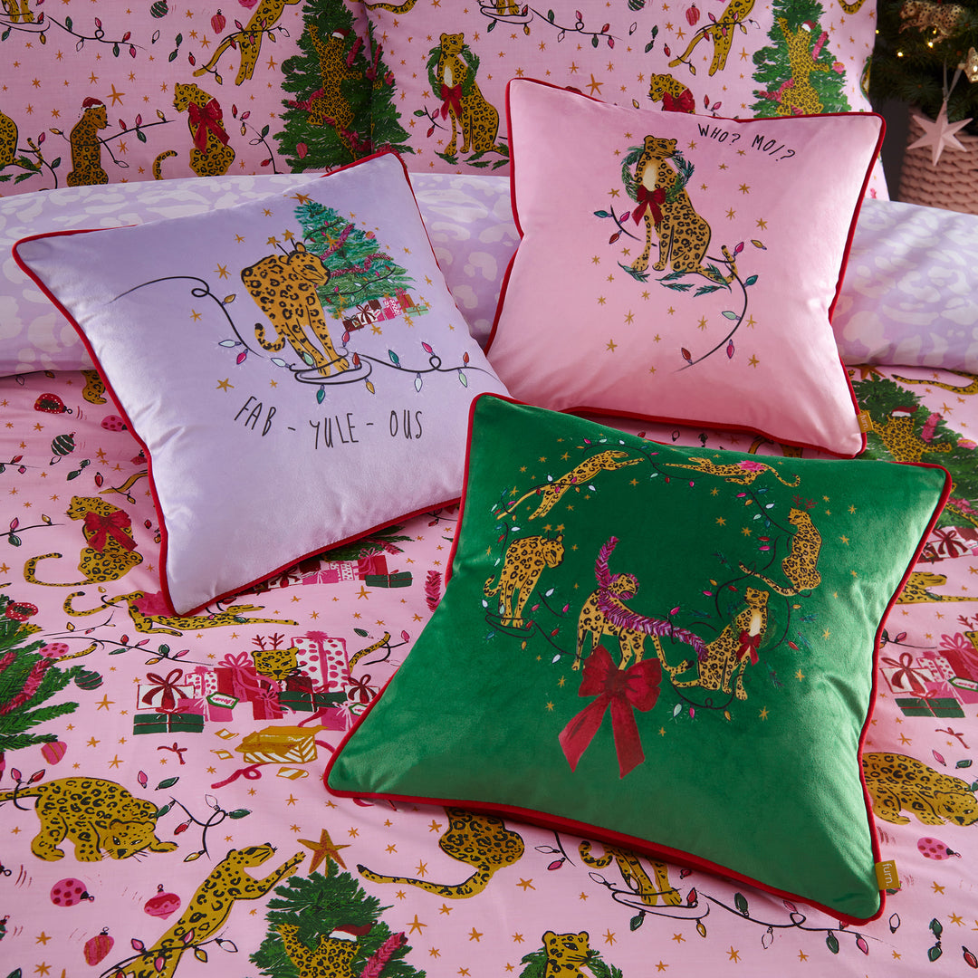 Purrfect Christmas Single Duvet Set Pink/Lilac - image 5