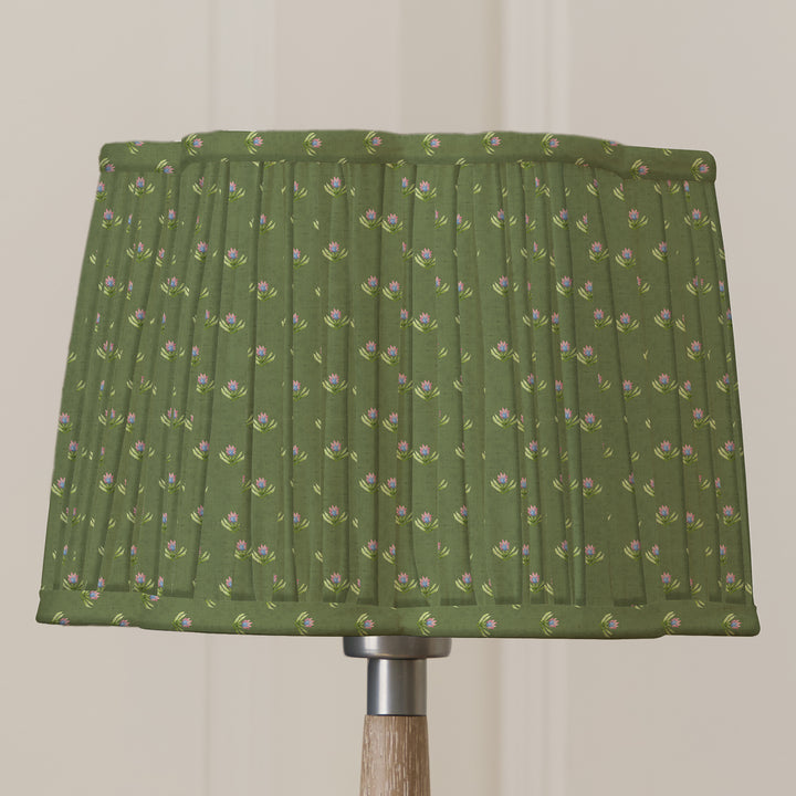 RAJA 30CM PLEATED SCALLOPED LAMPSHADE SAGE