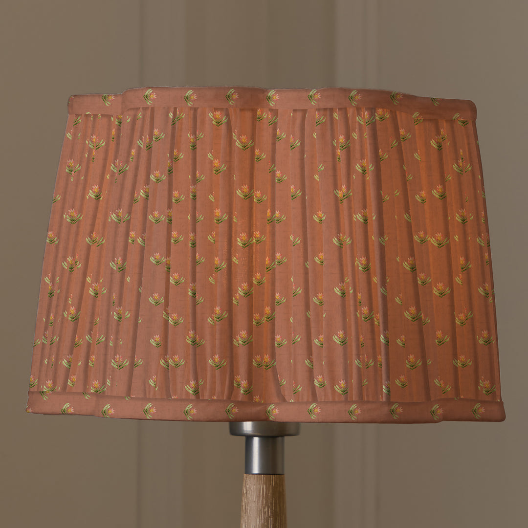 RAJA 30CM PLEATED SCALLOPED LAMPSHADE TERRACOTTA