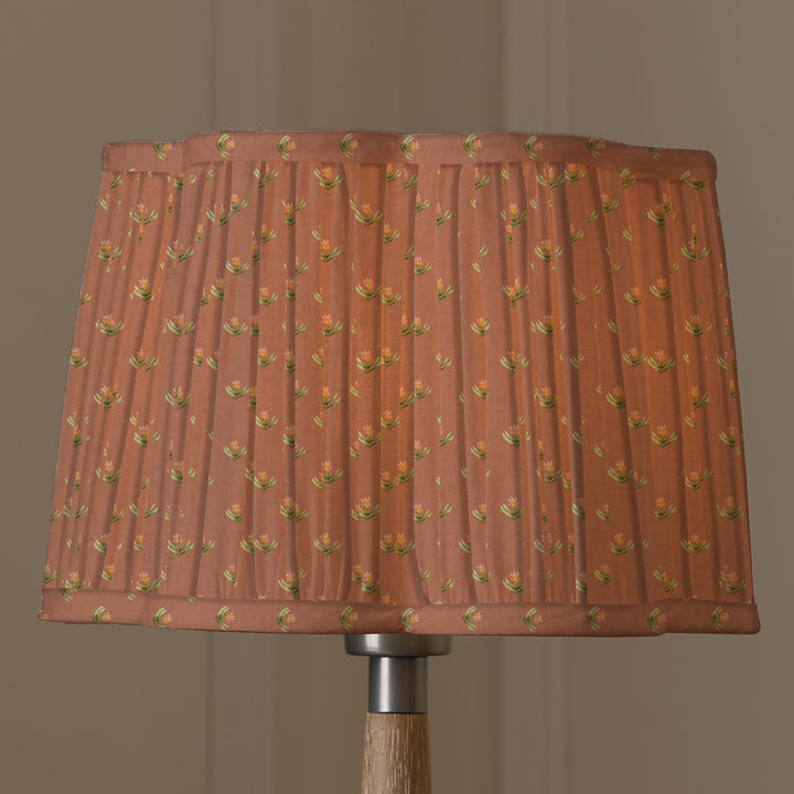 RAJA 30CM PLEATED SCALLOPED LAMPSHADE TERRACOTTA