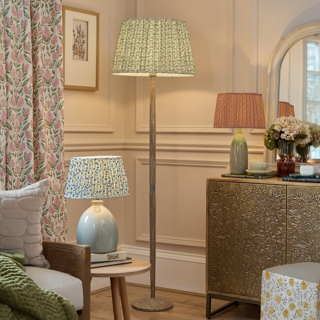 RAJA 30CM PLEATED SCALLOPED LAMPSHADE TERRACOTTA