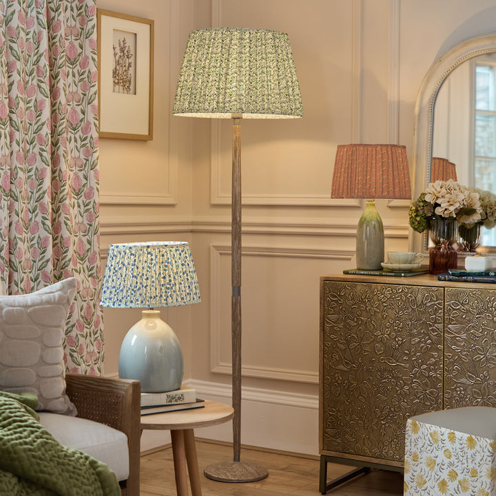 RAJA 30CM PLEATED SCALLOPED LAMPSHADE TERRACOTTA