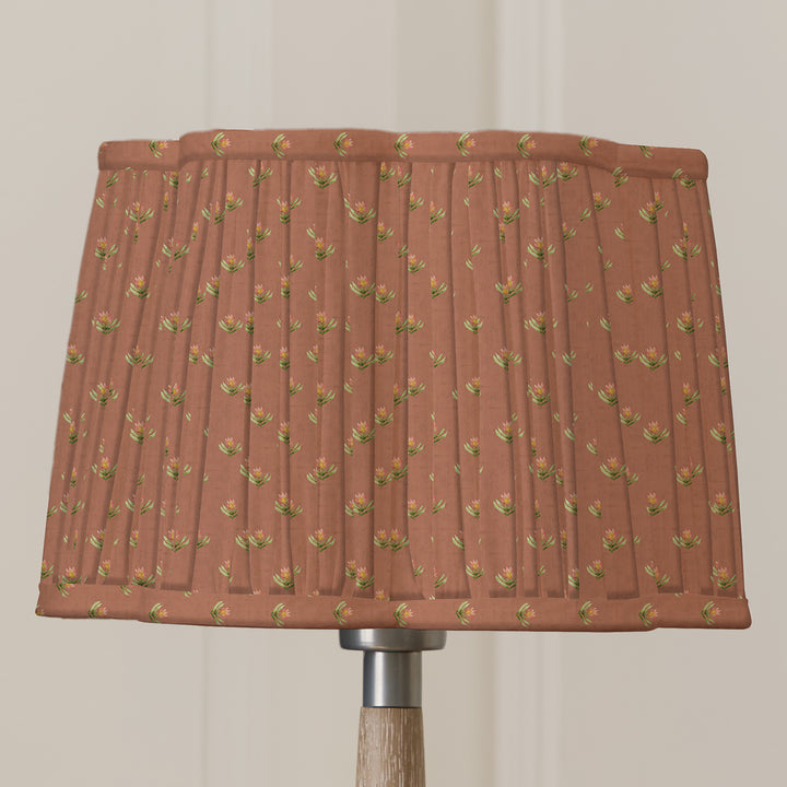RAJA 30CM PLEATED SCALLOPED LAMPSHADE TERRACOTTA