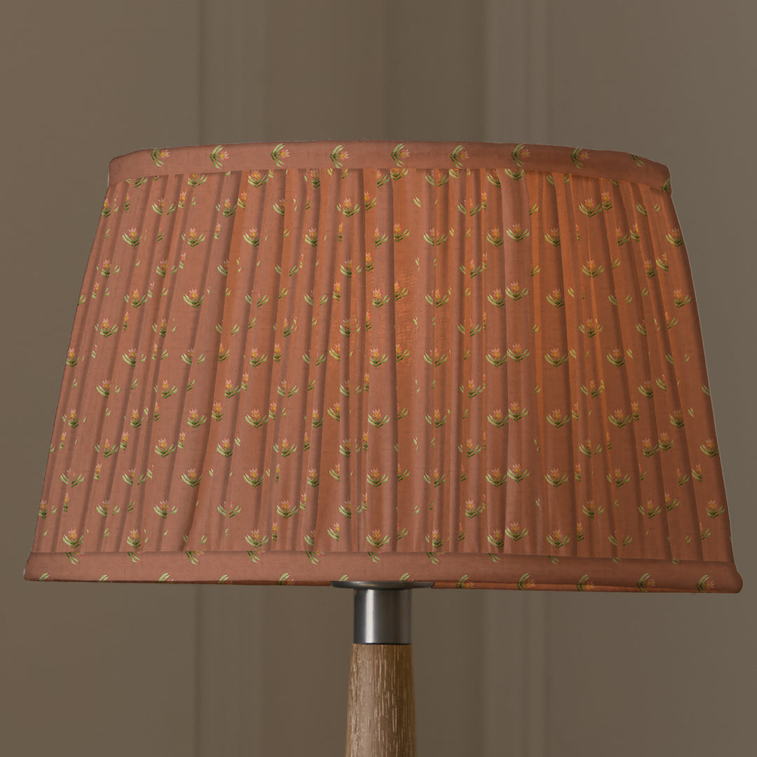 RAJA 30CM PLEATED TAPERED LAMPSHADE TERRACOTTA