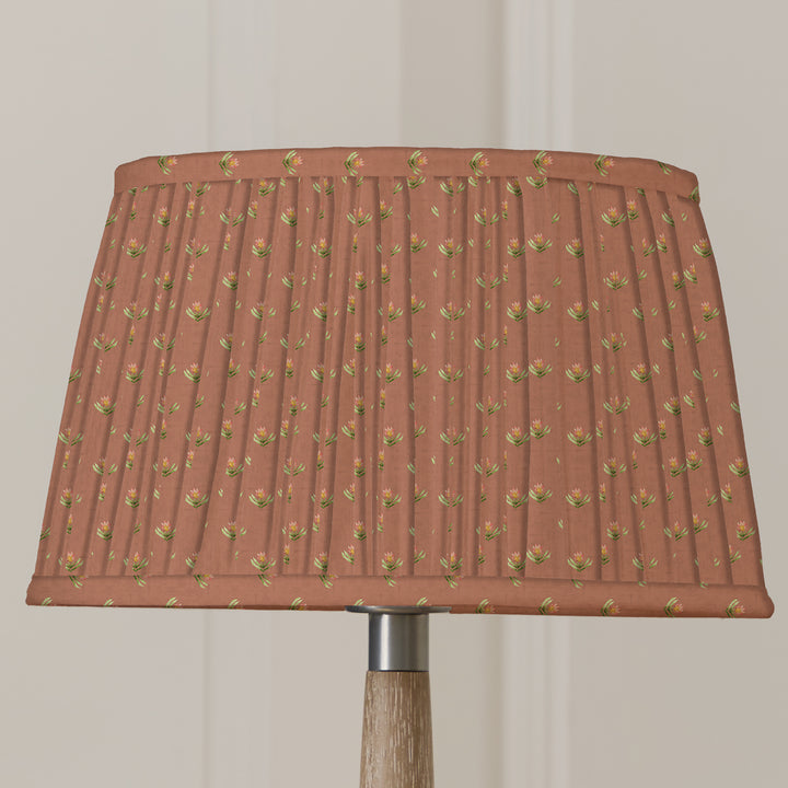 RAJA 30CM PLEATED TAPERED LAMPSHADE TERRACOTTA