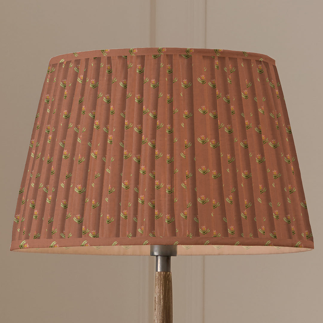 RAJA 50CM PLEATED TAPERED LAMPSHADE TERRACOTTA