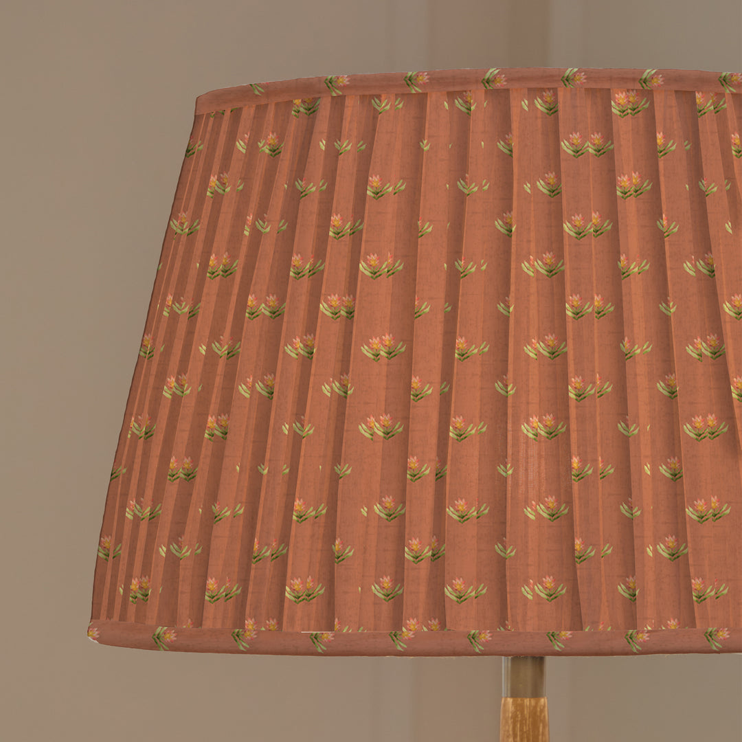 RAJA 50CM PLEATED TAPERED LAMPSHADE TERRACOTTA