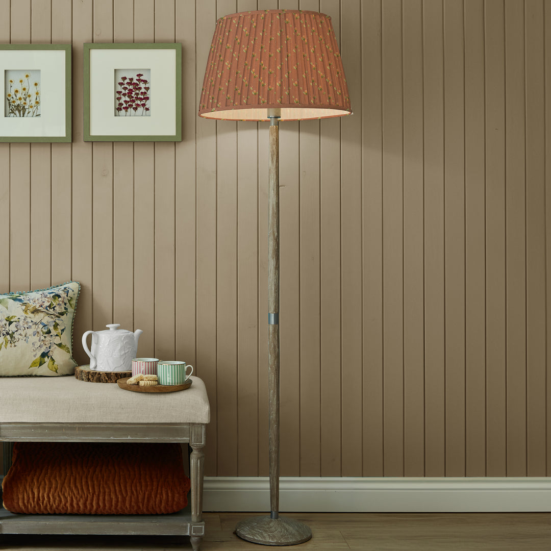 RAJA 50CM PLEATED TAPERED LAMPSHADE TERRACOTTA