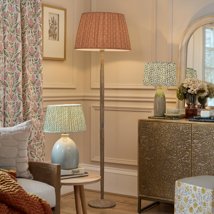 RAJA 50CM PLEATED TAPERED LAMPSHADE TERRACOTTA