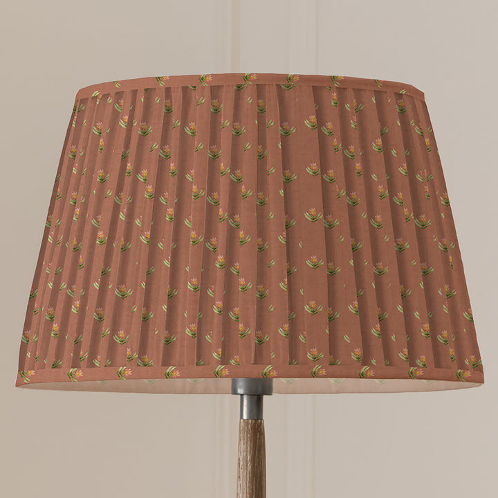 RAJA 50CM PLEATED TAPERED LAMPSHADE TERRACOTTA