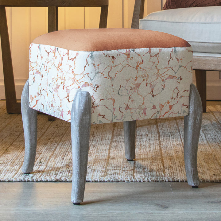 RALF FOOTSTOOL CARRARA ROSEWATER