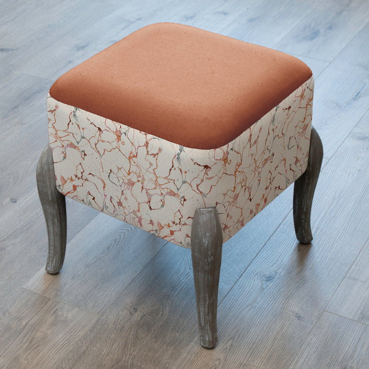 RALF FOOTSTOOL CARRARA ROSEWATER