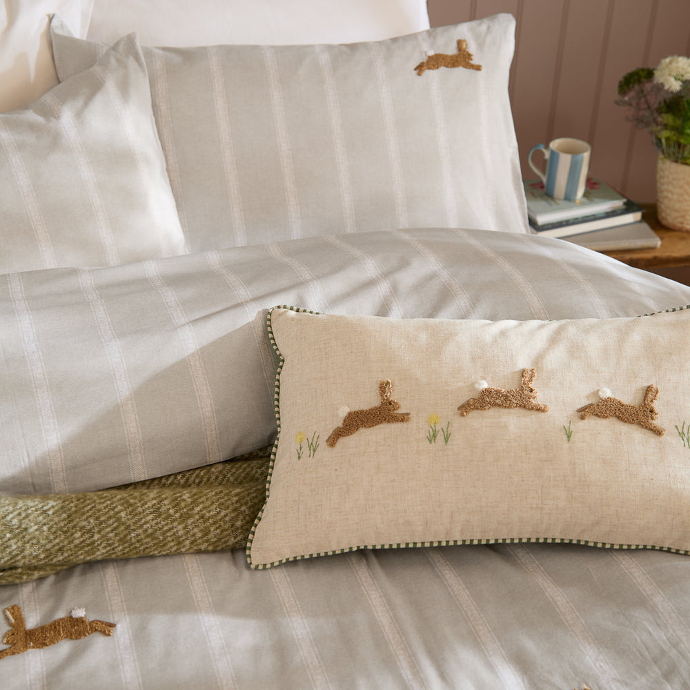 Ramble Hares Double Duvet Set Sage - image 2