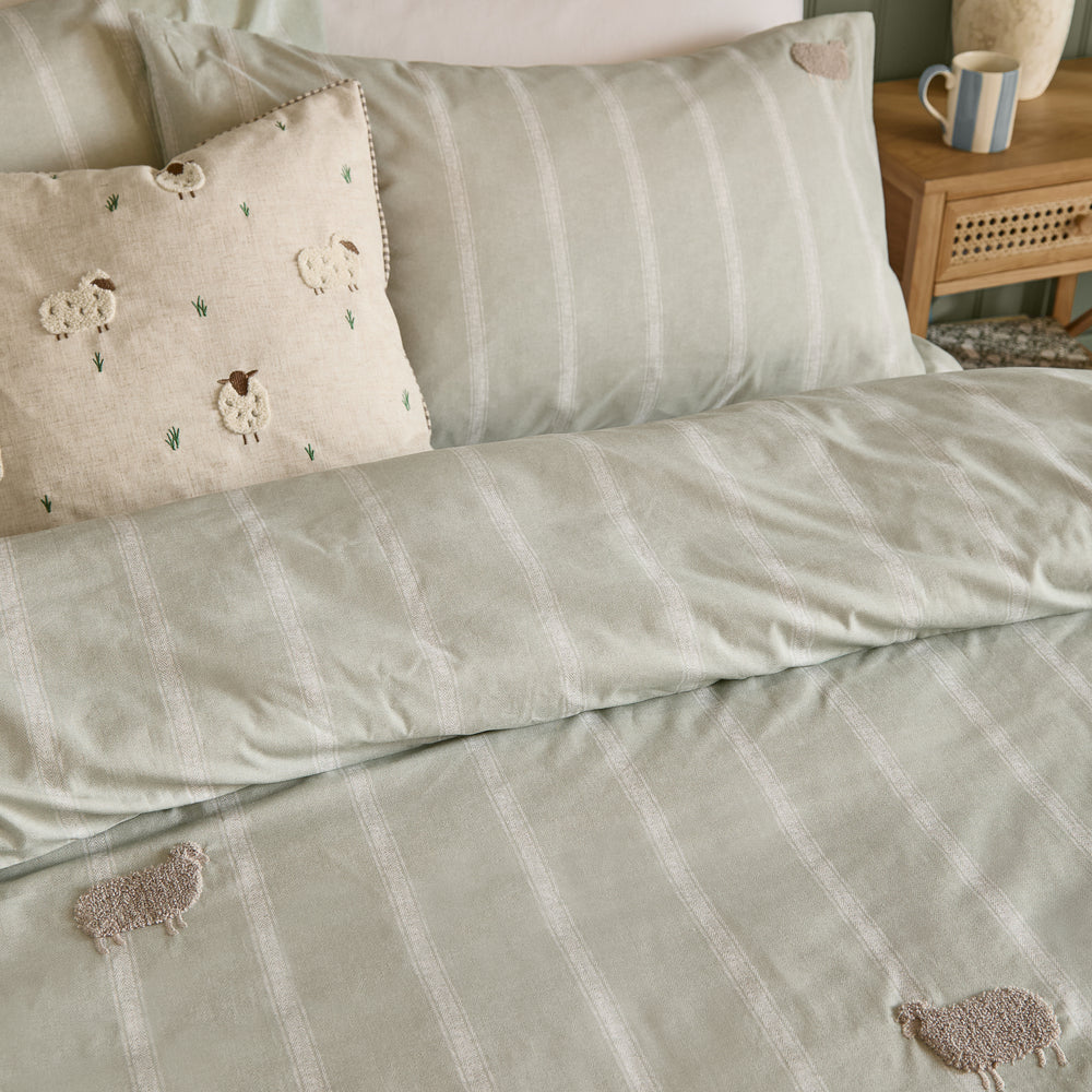 Ramble Sheep Single Duvet Set Sage - image 2