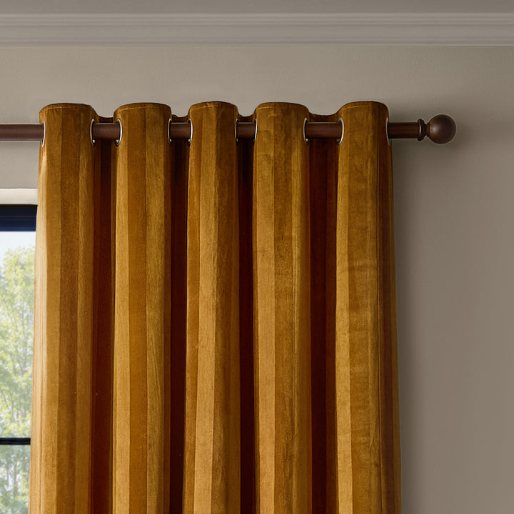 Regency Stripe 229x137 Eyelet Curtains Antique Gold - image 3