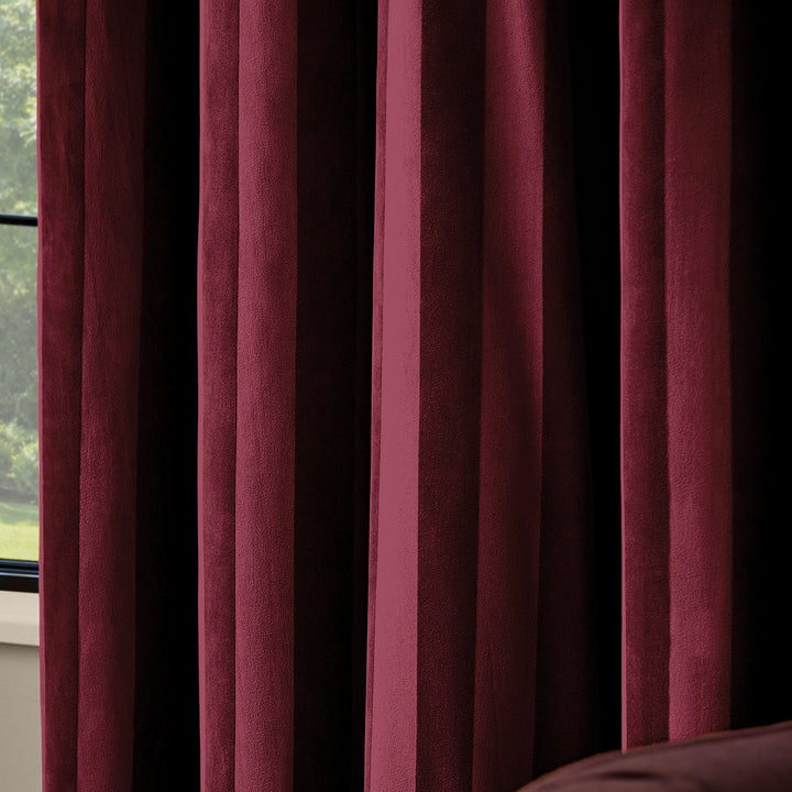 Regency Stripe 168x137 Eyelet Curtains Burgundy - image 4