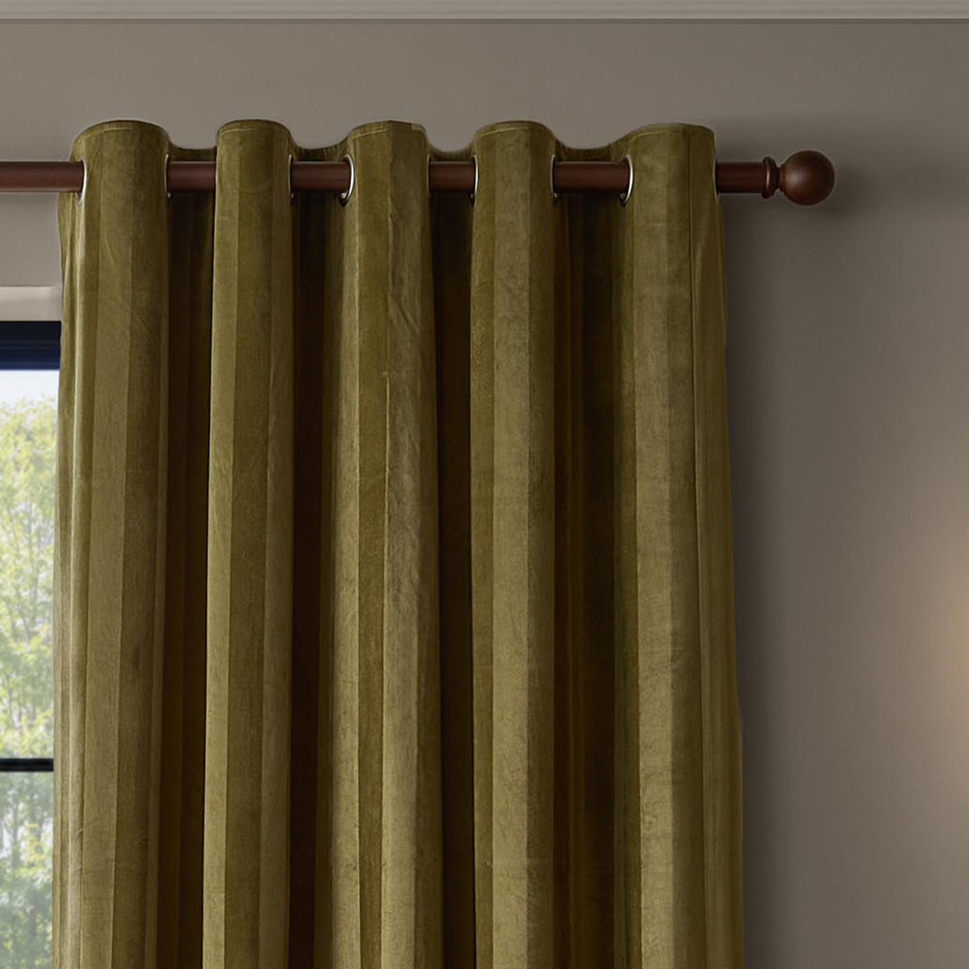Regency Stripe 168x229 Eyelet Curtains Olive - image 3
