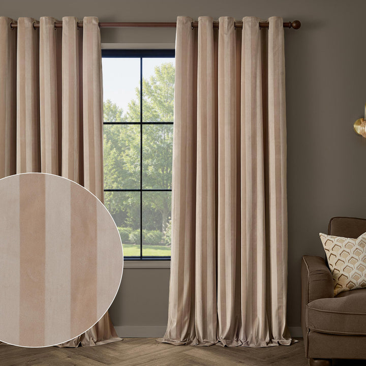 Regency Stripe 229x229 Eyelet Curtains Grey