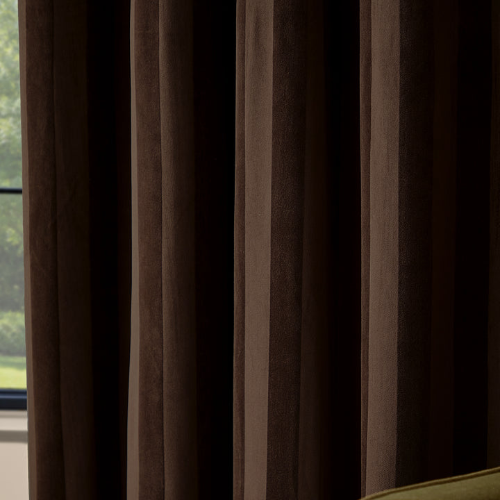 Regency Stripe 229x183 Eyelet Curtains Chocolate - image 4