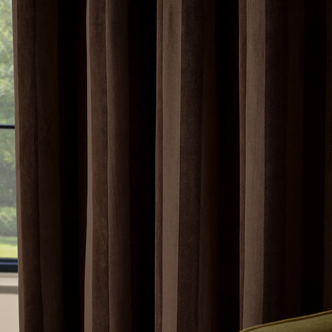 Regency Stripe 117x137 Eyelet Curtains Chocolate - image 4