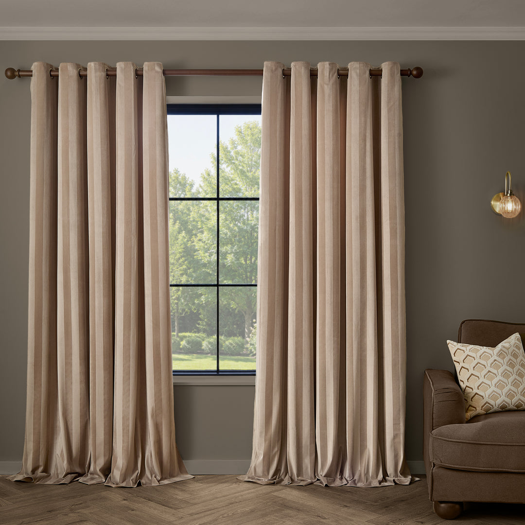 Regency Stripe 117x183 Eyelet Curtains Grey - image 2