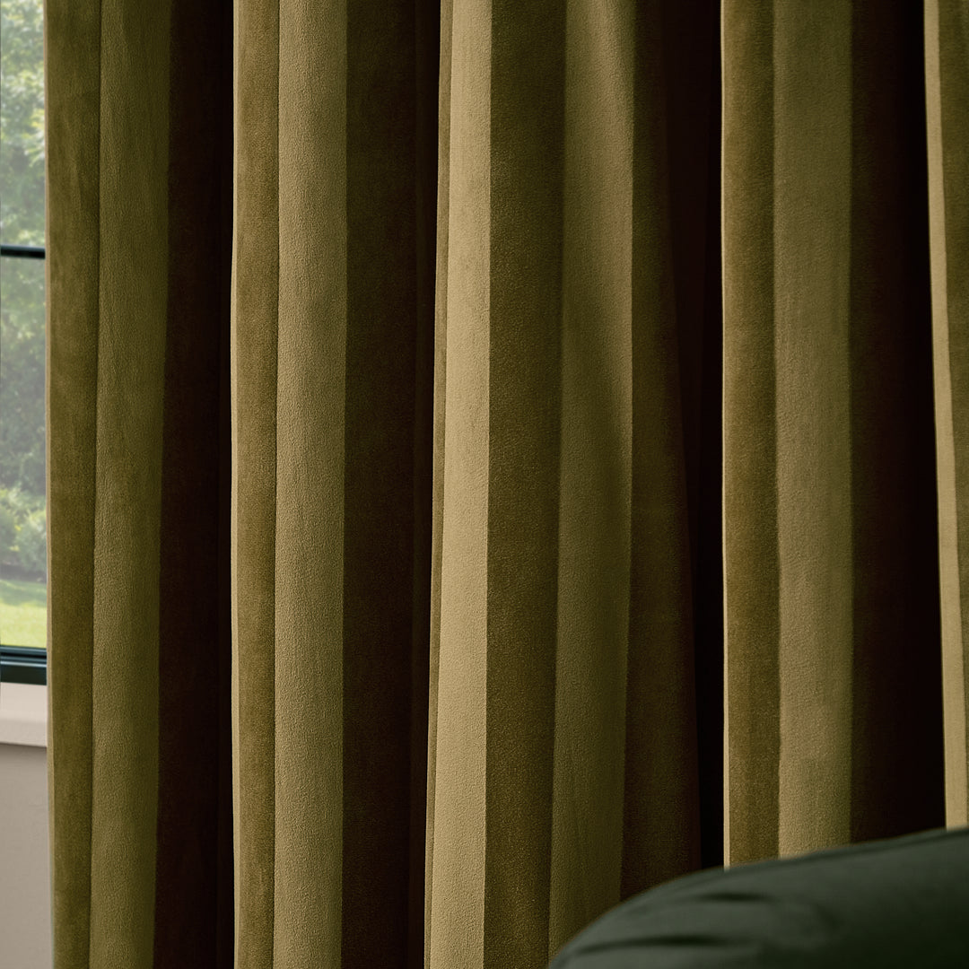 Regency Stripe 117x183 Eyelet Curtains Olive - image 4