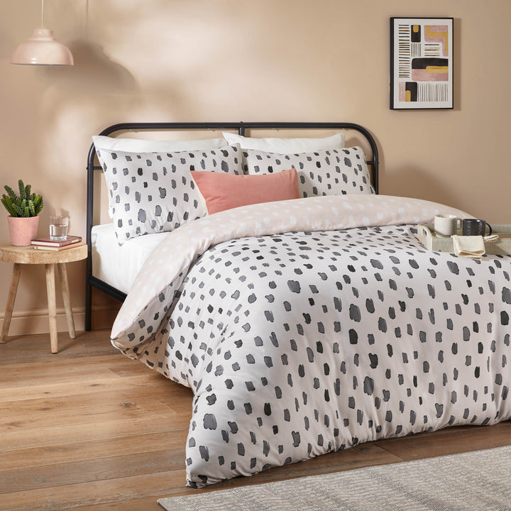 Robi Microfibre Double Duvet Set Linen/Charcoal