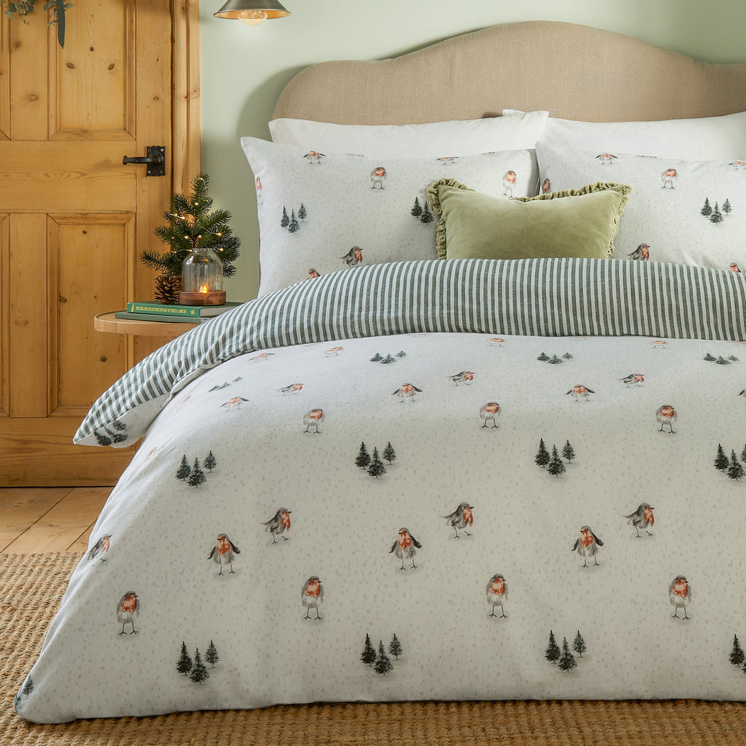 Robins Return Single Duvet Set Cream/Pine - image 3