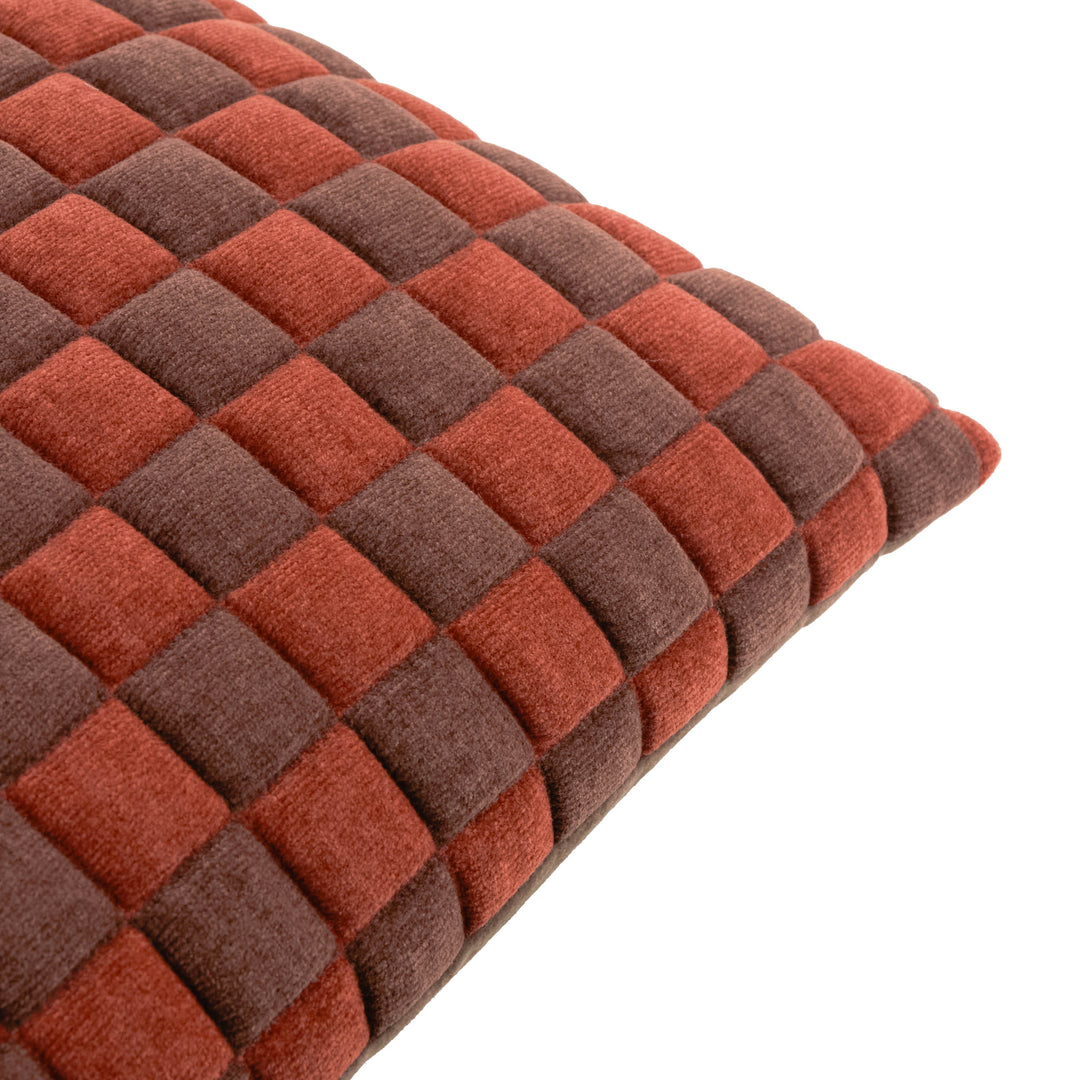Softie Checkerboard 50x50 Cushion Case Cinnamon / Chocolate - image 3
