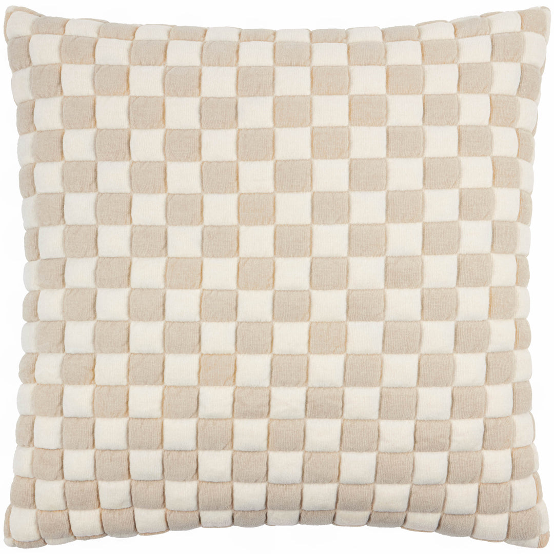 Softie Checkerboard 50x50 Cushion Case Natural