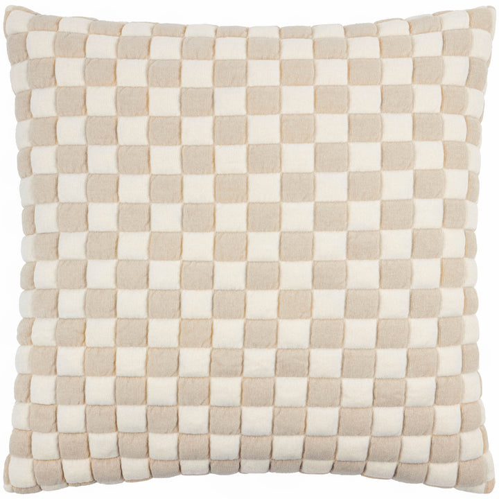 Softie Checkerboard 50x50 Cushion Case Natural