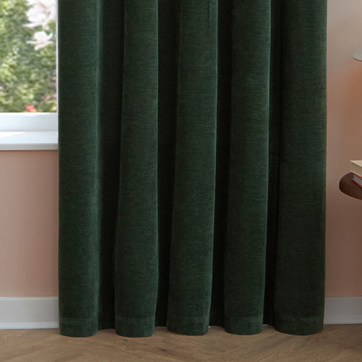 Soft Chenille Blackout 168x229 Pencil Pleat Curtains Bottle - image 7