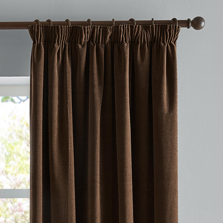 Softchenilleblackout 229x183 Pencil Pleat Curtains Chocolate - image 3